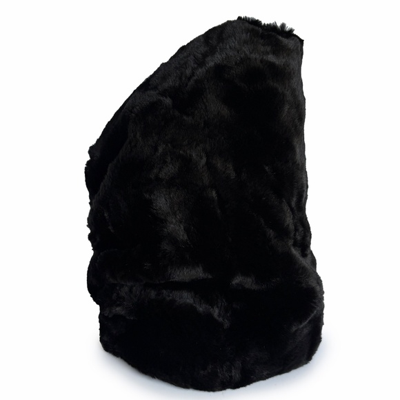 Vintage Norma Kamali OMO Black Faux Fur Sculptural Hat 1980s HTF main image 5